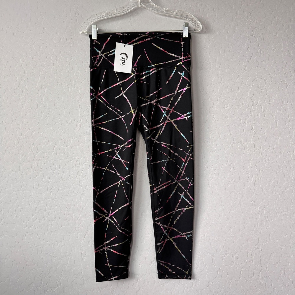 NWT Zyia Active‎ Abstract Hi-Rise 7/8 Leggings - Iridescent, Athletic, Size 6-8